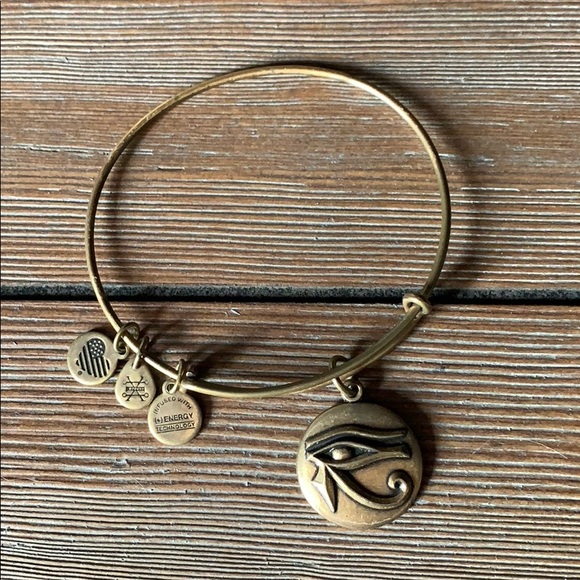 Alex and Ani Eye of Horus Rafaelian Gold Bracelet. - Picture 3 of 4